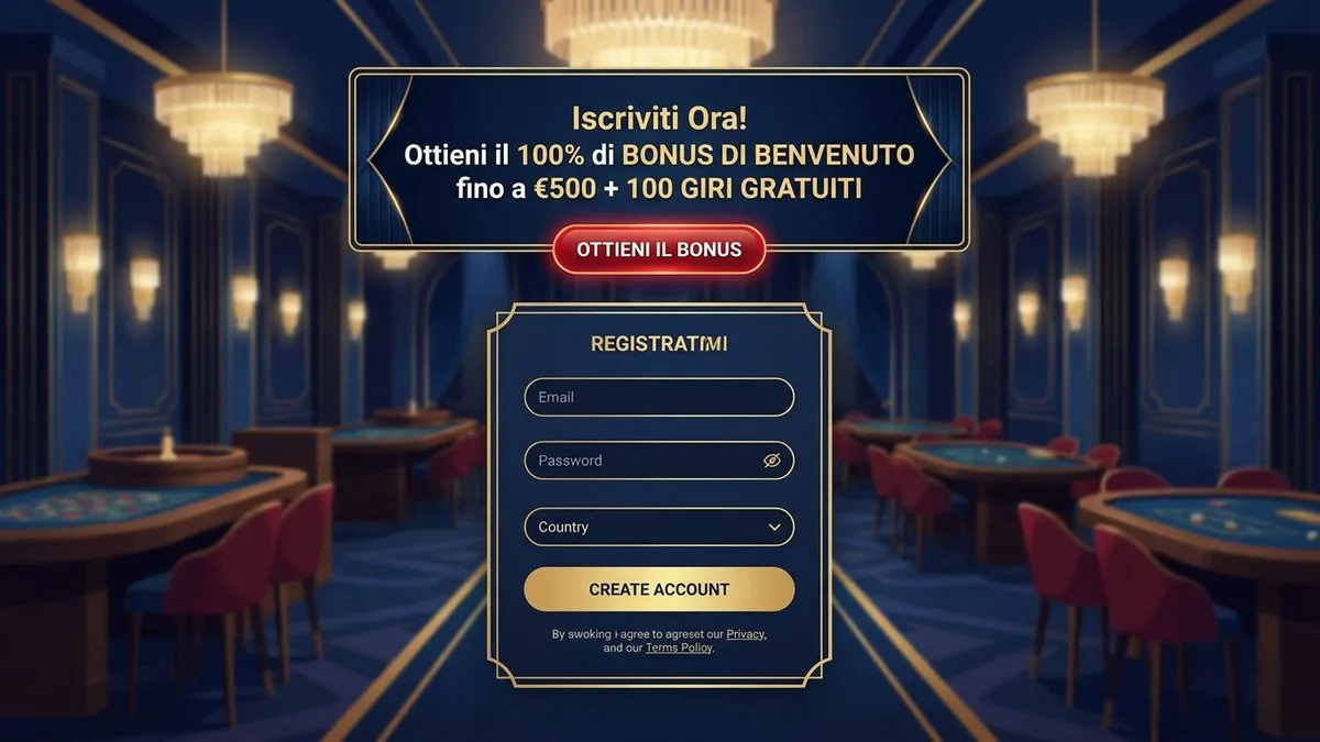 Registrazione con bonus